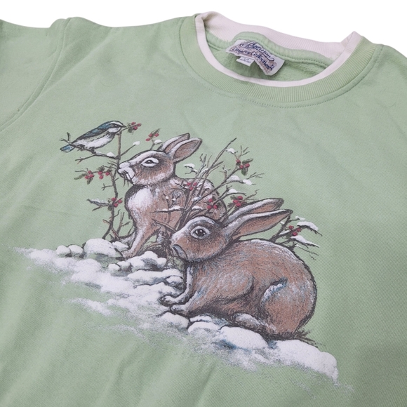 Vintage Other - Vintage 90s Green Rabbits Graphic Crewneck Sweatshirt Top Size: Large